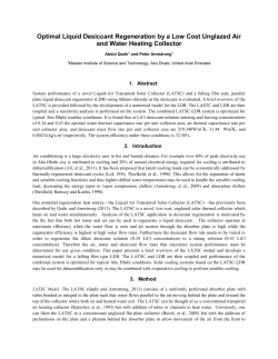 Optimal Liquid Desiccant Regeneration by a Low Cost Unglazed Air
