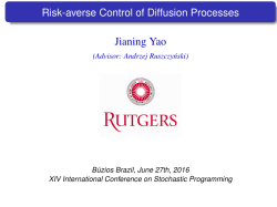Risk-averse Control of Diffusion Processes