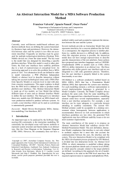 An Abstract Interaction Model for a MDA Software Production Method