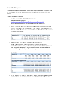 Howework Bond Management This homework is aimed to