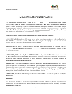 Sample for Industry Partners - Capital Goods Skill Council