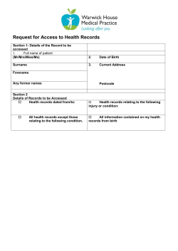 Request for Access to Health Records