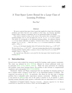 A Time-Space Lower Bound for a Large Class of Learning Problems