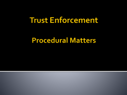 Enforcement -- Procedural Matters