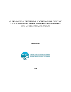 an exploration of the potential of a virtual world to support teachers