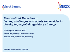 Personalized Medicines&hellip; Issues, challenges and points to consider