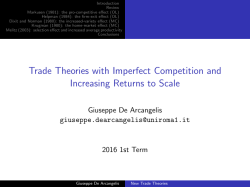 Trade Theories with Imperfect Competition and Increasing Returns