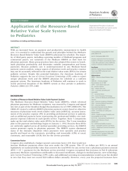 Application of the Resource-Based Relative Value Scale