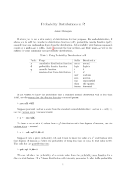 Probability Distributions in R