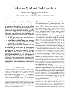 Oblivious AQM and Nash Equilibria