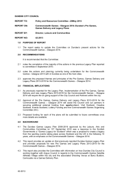 Commonwealth Games Glasgow 2014, Dundee`s Pre Games