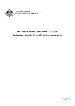 Cost Recovery Implementation Statement Template