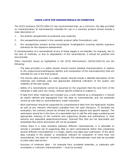 check-lists for nanomaterials in cosmetics