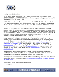 ACF 2016 CONTACTS, CONTRACTORS and VENDORS