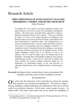 First Principles of Intelligence Analysis
