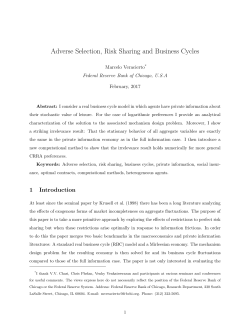 Adverse Selection, Risk Sharing and Business Cycles