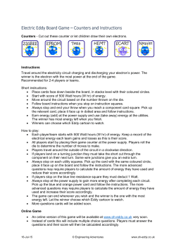 Electric Eddy Board Game - Eddy`s electricity circuit board game