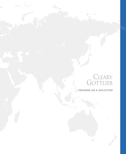 Cleary Gottlieb - Training as a Solicitor