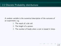 2.2 Discrete Probability distributions