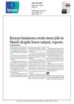 Kenyan businesses create more jobs in March despite lower output