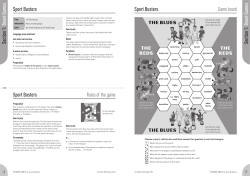 Sport Busters Rules of the game Section 1: Board