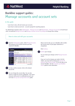 Manage accounts and account sets