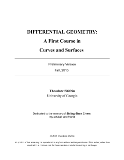 DIFFERENTIAL GEOMETRY