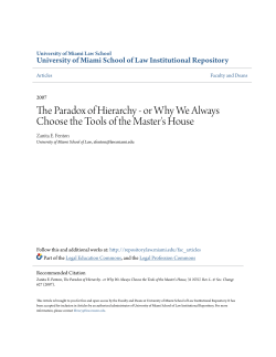 The Paradox of Hierarchy - or Why We Always Choose the Tools of