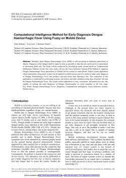 Computational Intelligence Method for Early Diagnosis Dengue