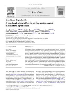 A hand and a field effect in on-line motor control in unilateral optic