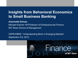 Insights from Behavioral Economics to Small Business