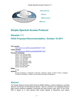 Simple Spectral Access Protocol Version 1.1