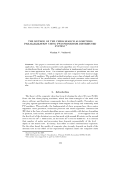 The Method of the Chess Search Algorithms