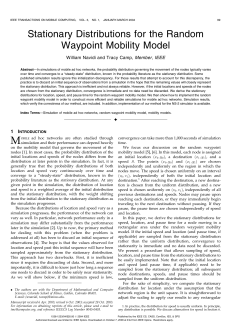 Stationary distributions for the random waypoint mobility model