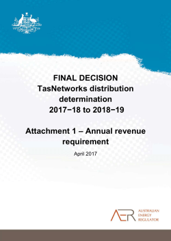 Annual revenue requirement - Australian Energy Regulator