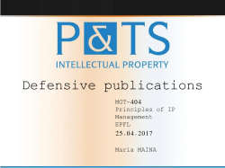 Defensive Publications