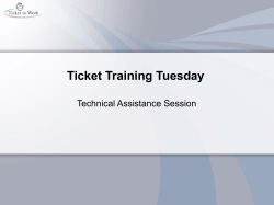 Ticket Training Tuesday