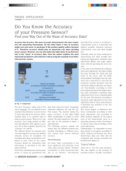 Do You Know the Accuracy of your Pressure Sensor?