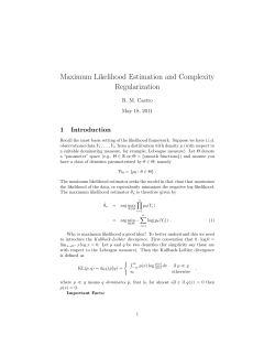 Maximum Likelihood Estimation and Complexity Regularization