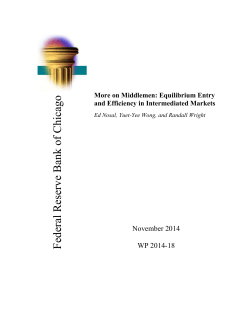on Middlemen: Equilibrium Entry and Efficiency in Intermediated