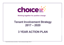 Tenant Involvement Strategy 2017 &ndash; 2020 3 YEAR