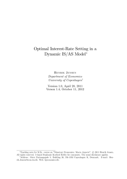 Optimal Interest-Rate Setting in a Dynamic IS/AS Model