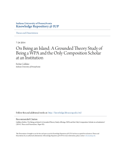 On Being an Island: A Grounded Theory Study of Being a WPA and