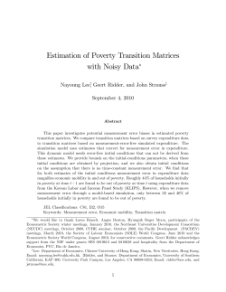 Estimation of Poverty Transition Matrices with Noisy Data&lowast;