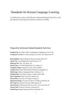 Standards for Korean Language Learning