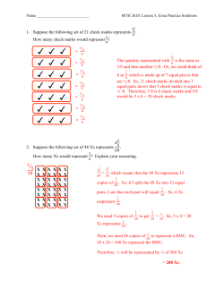 1. Suppose the following set of 21 check marks represents . How