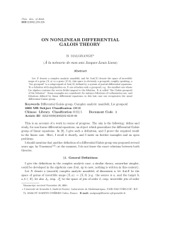 ON NONLINEAR DIFFERENTIAL GALOIS THEORY