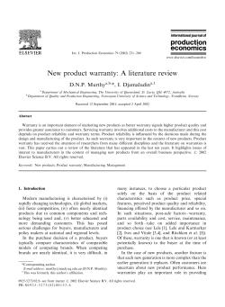 New product warranty: A literature review
