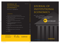 journal of institutional economics