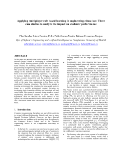 Applying multiplayer role based learning in engineering - e-UCM
